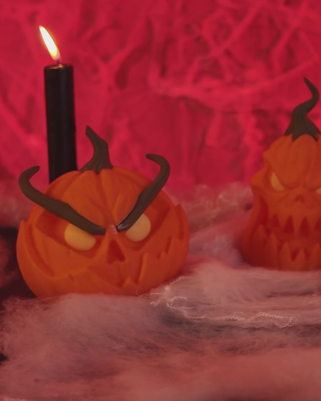 Set of 3 Spooky Pumpkins – Creepy Cute Halloween Decor 🎃👻