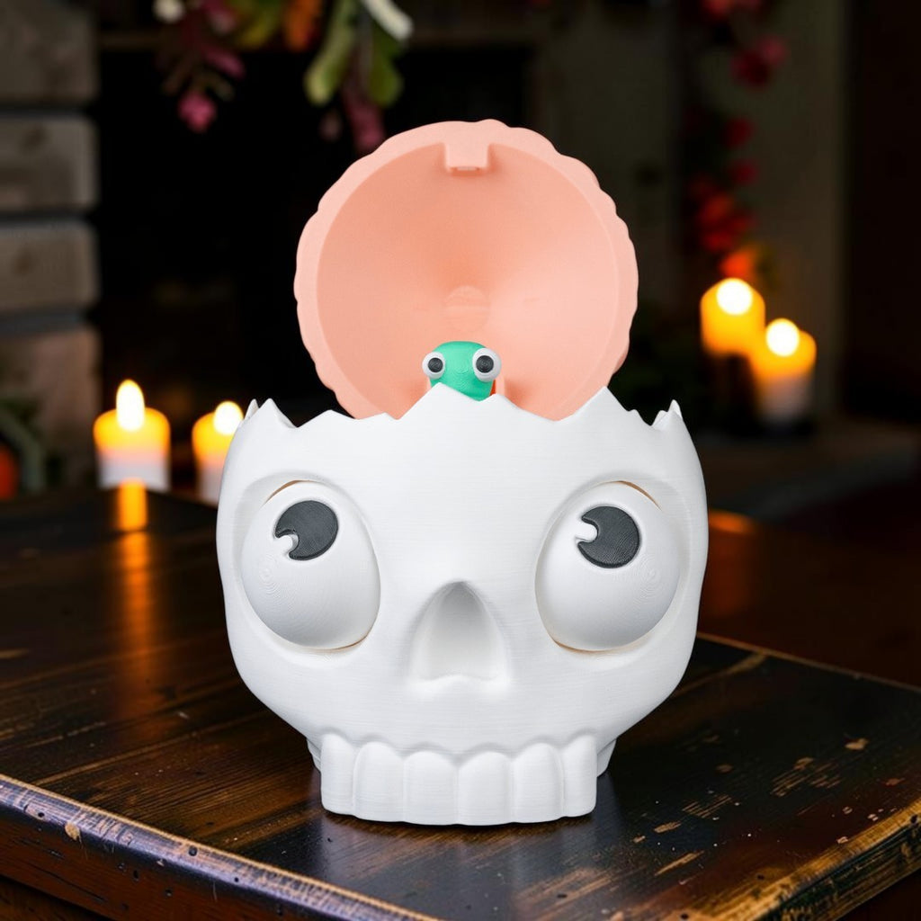 💀 Skull Candy Bowl with Brain Lid – A Creepy Surprise Inside!