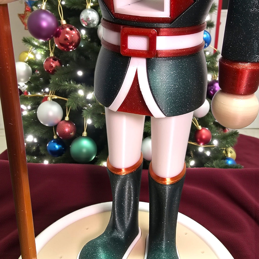 🎄 Peppermint Soldier Nutcracker – Festive Holiday Decor
