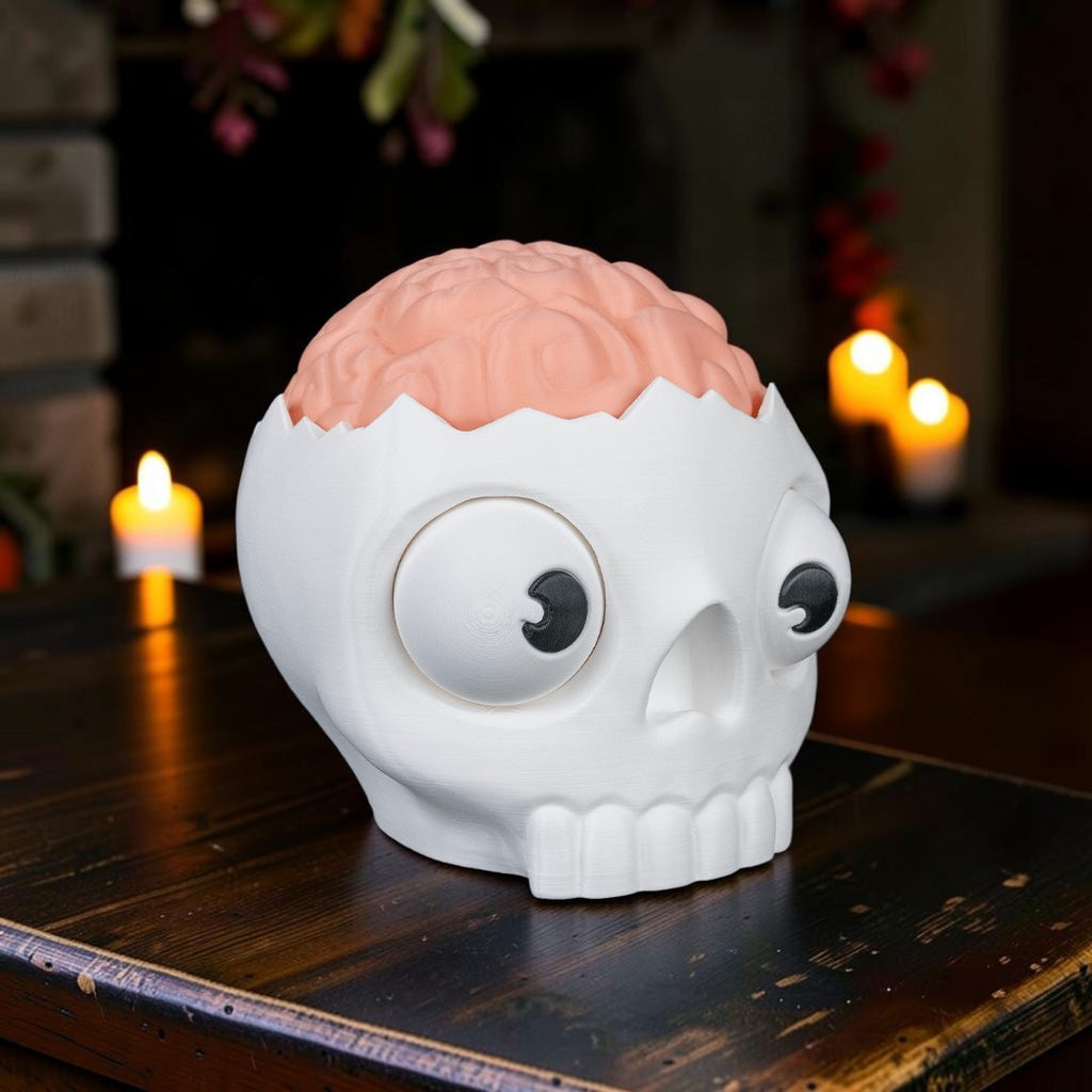 💀 Skull Candy Bowl with Brain Lid – A Creepy Surprise Inside!