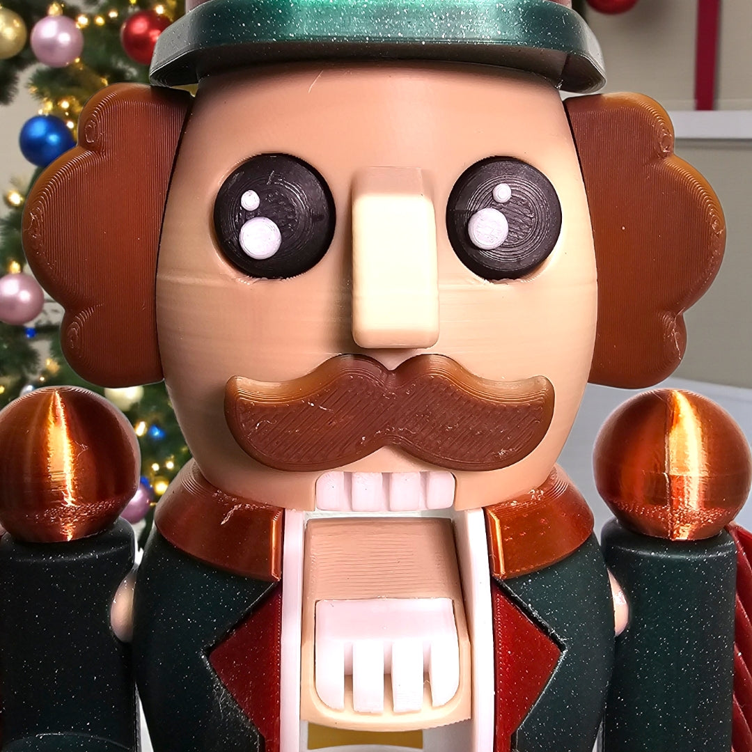 🎄 Peppermint Soldier Nutcracker – Festive Holiday Decor