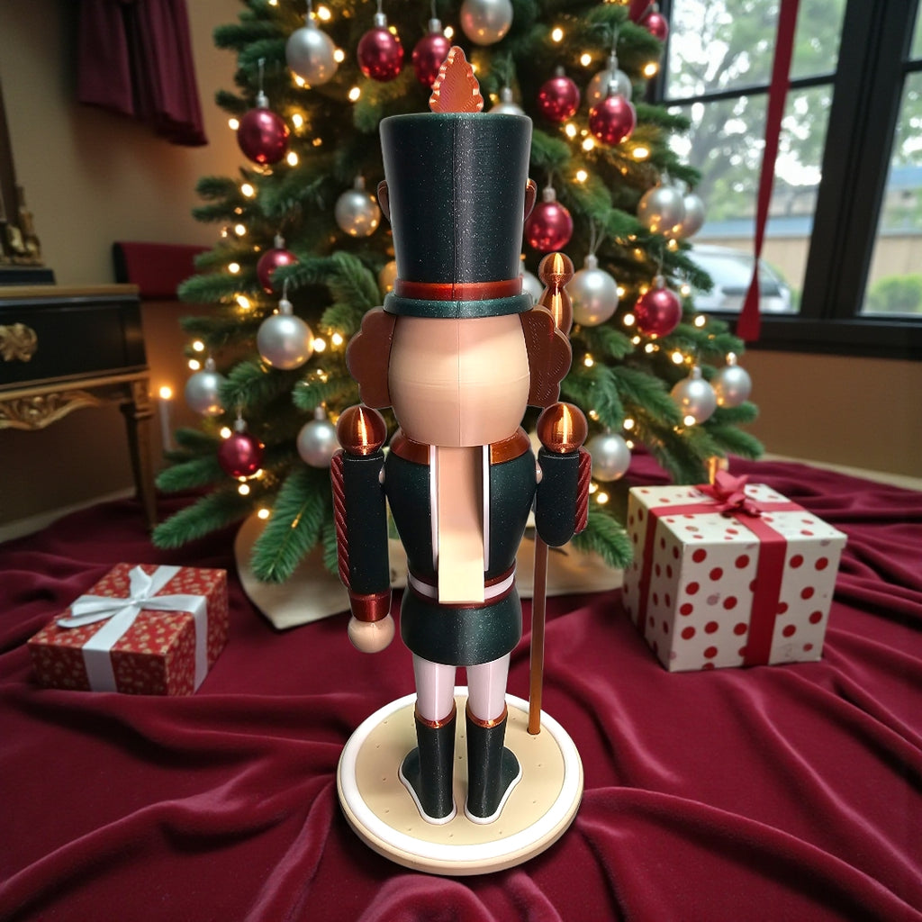 🎄 Peppermint Soldier Nutcracker – Festive Holiday Decor