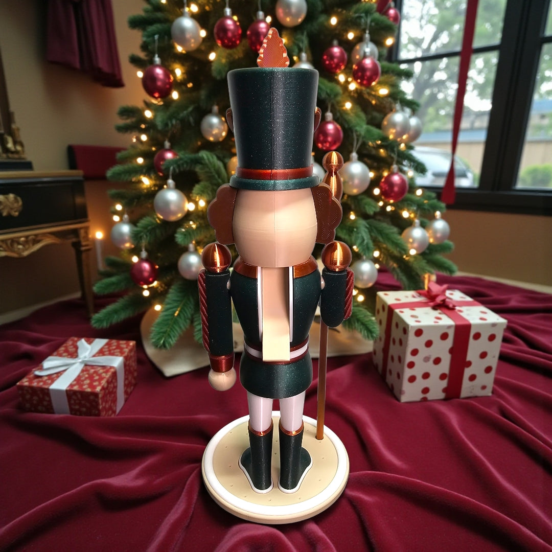 🎄 Peppermint Soldier Nutcracker – Festive Holiday Decor