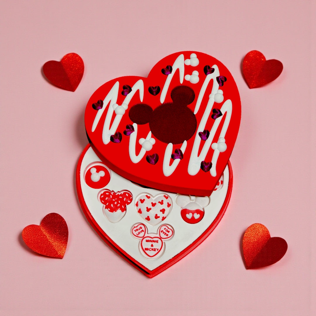 🍫✨ Disney-Inspired Heart Box - 9 Mini Fridge Magnet