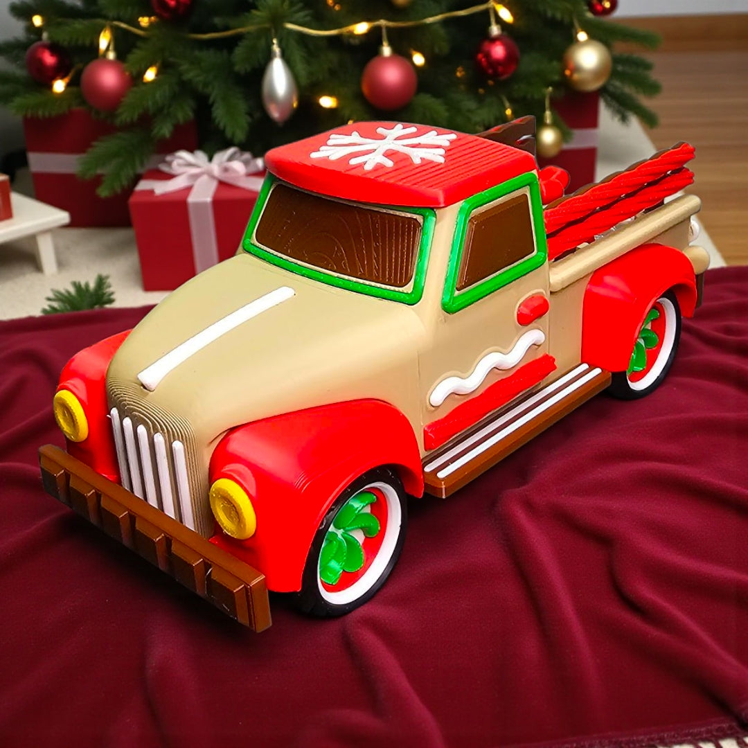 🚚✨ Gingerbread Christmas Truck – Festive Holiday Decor