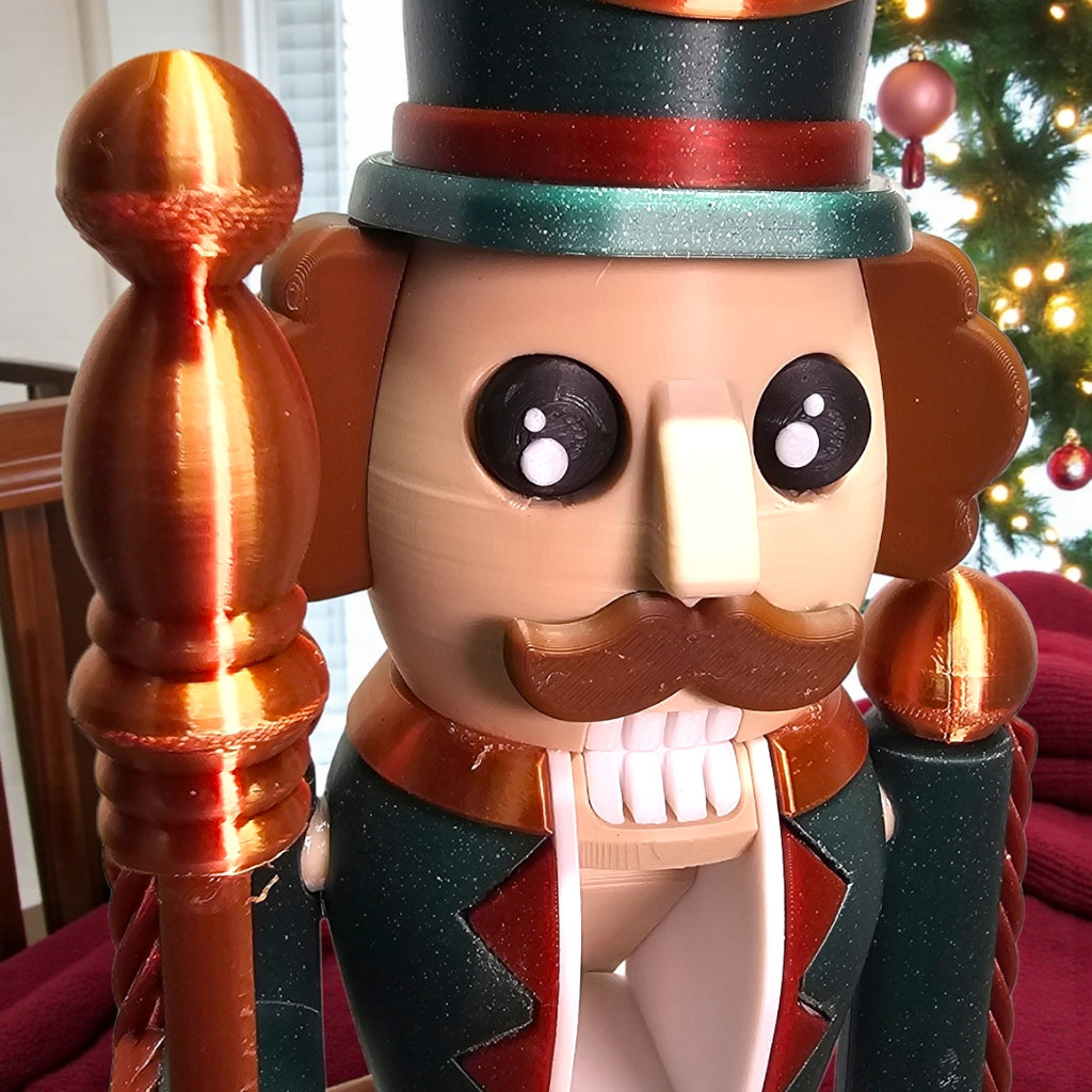 🎄 Peppermint Soldier Nutcracker – Festive Holiday Decor
