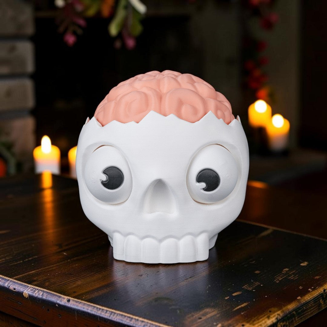 💀 Skull Candy Bowl with Brain Lid – A Creepy Surprise Inside!