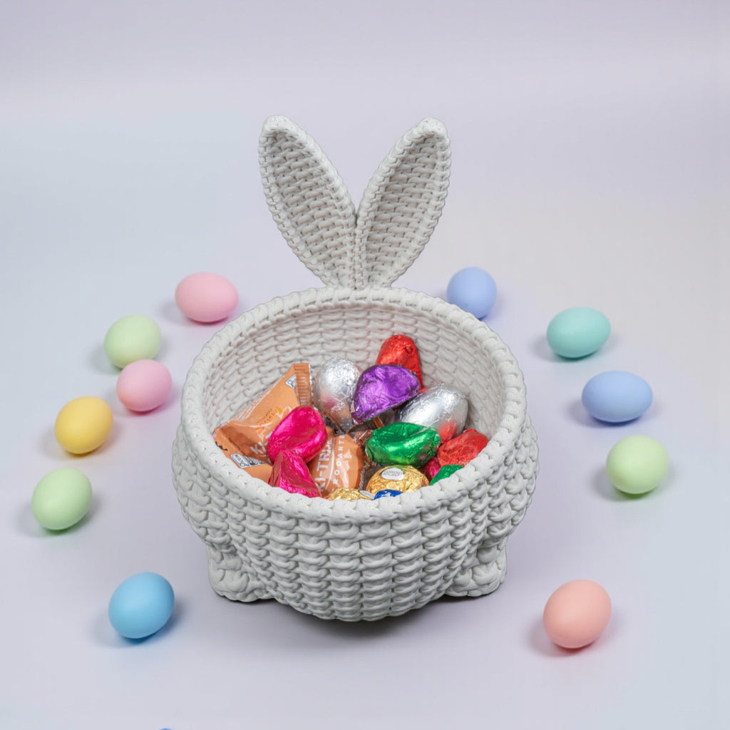 🐰🤍 Bunny Bowl – Easter Candy Basket