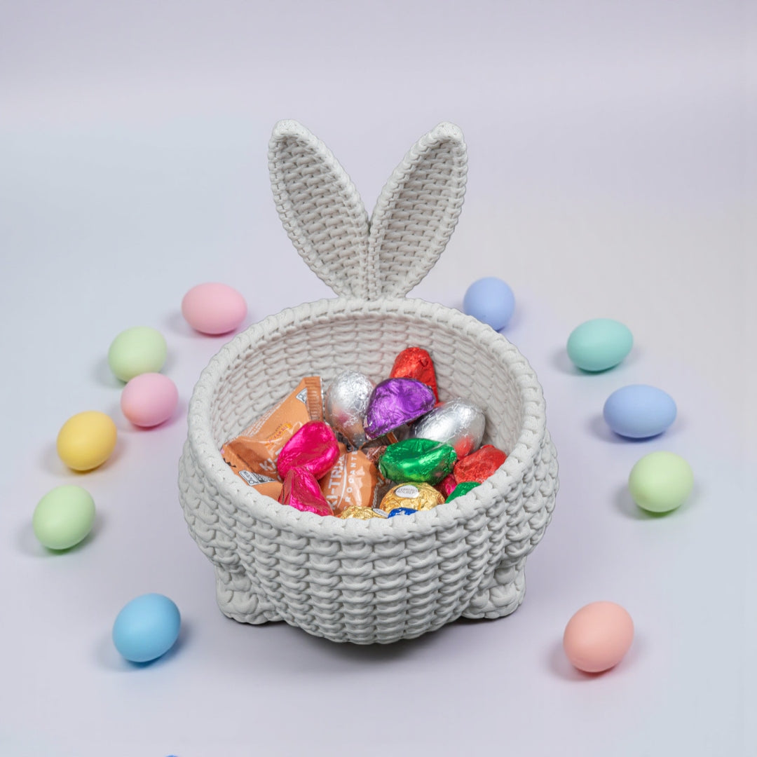 🐰🤍 Bunny Bowl – Easter Candy Basket
