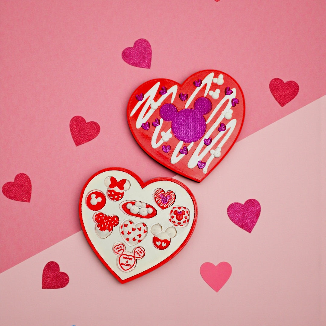 🍫✨ Disney-Inspired Heart Box - 9 Mini Fridge Magnet
