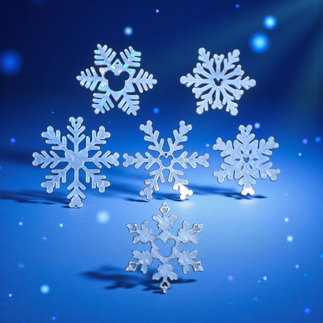 Set of 6 Magical Snowflakes  – Disney Inspired Edition ❄️✨